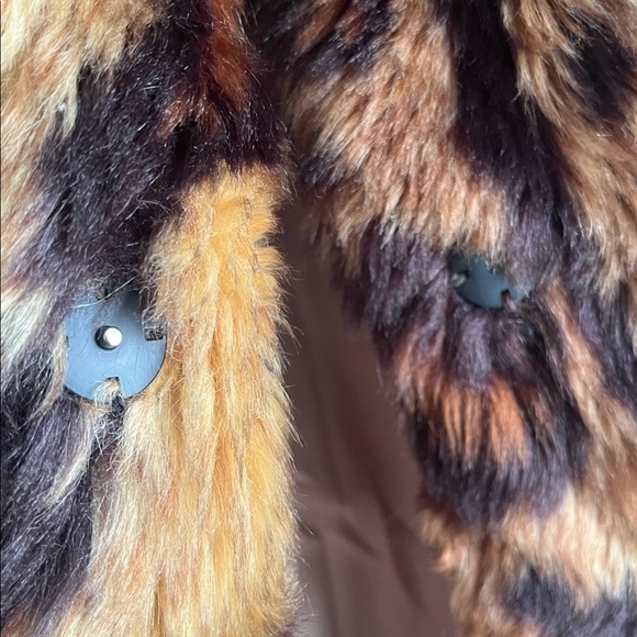 Unreal Fur Elegant Black and Cream Anima Print Trench -Medium - Picture 9 of 10